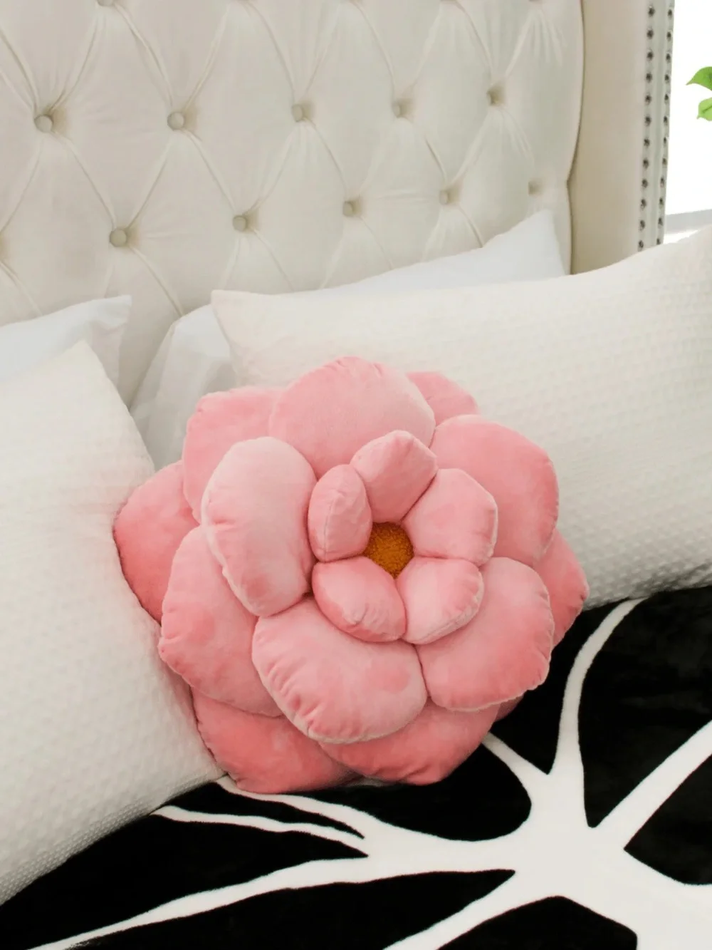 Camellia Plush Flower Pillow